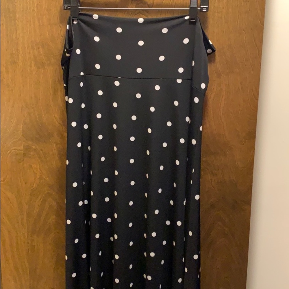 2XL Maxi skirt black & white polka dot